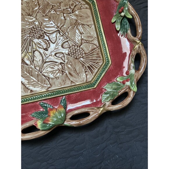 Fitz and Floyd Classic Christmas Lodge Large Serving Platter 20 1/2" x 15 1/2" - Picture 14 of 14